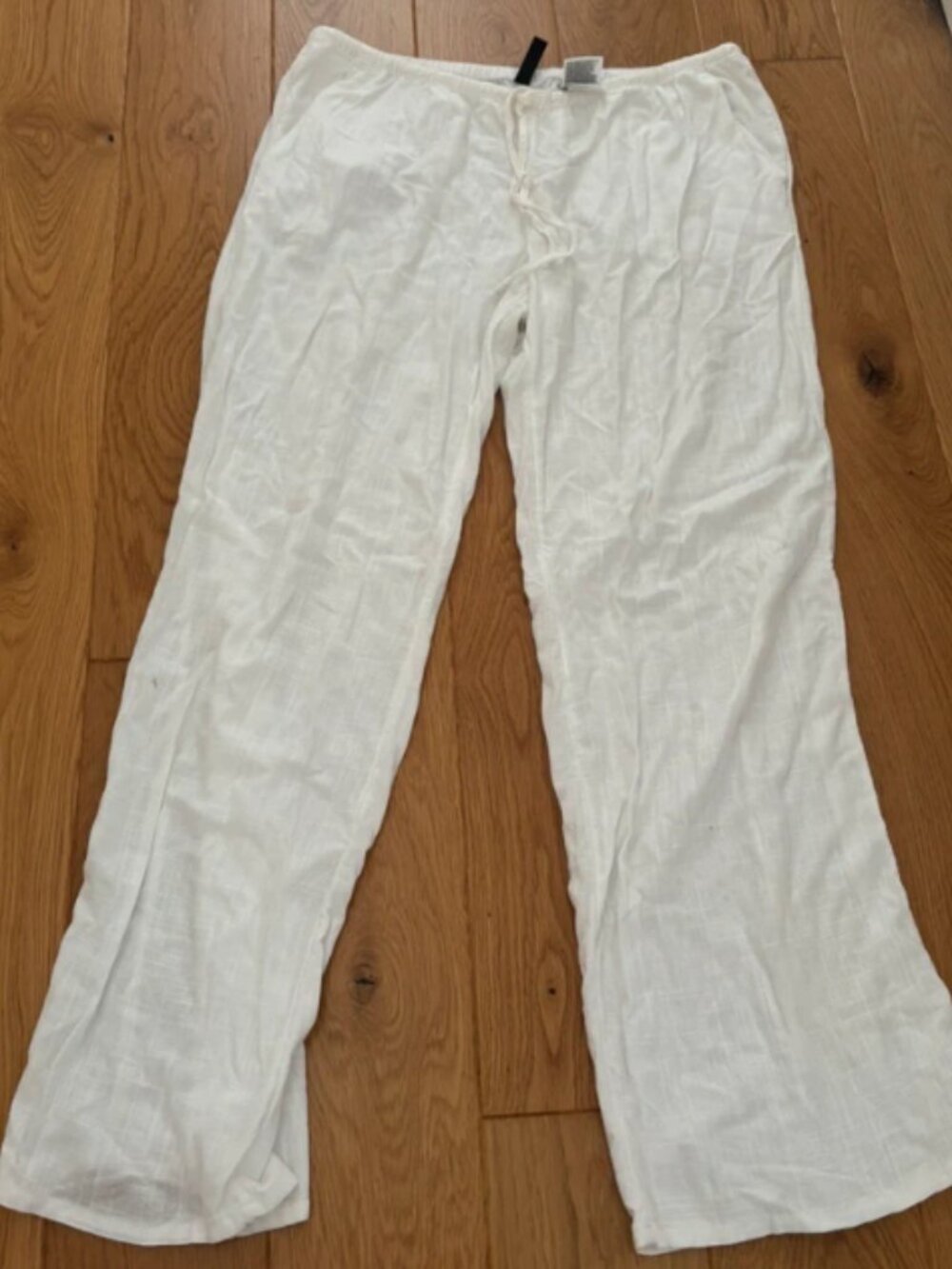 White linen trousers